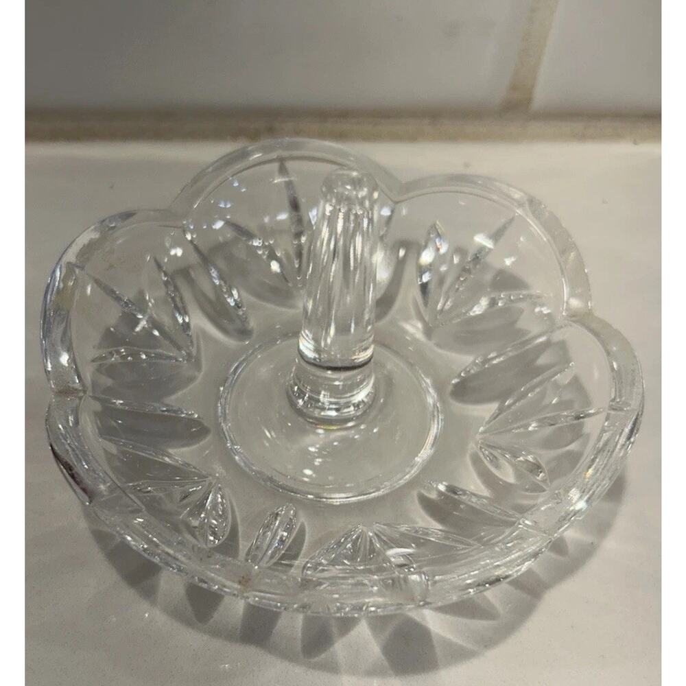 Vintage Waterford Crystal Marquis MAYFAIR Ring Holder Fan Pattern 4” Vanity Dish - Picture 4 of 9